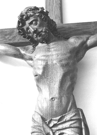 Crucifix (Christus aan het kruis), detail: bovenlichaam