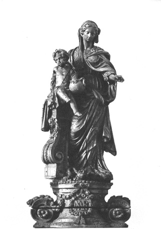 Staande Maria met Christuskind op haar rechterarm
