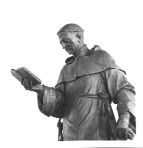 Sint Gerardus met boek in zijn rechterhand: bovenlichaam