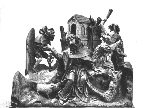 Retabelfragment: Verzoeking van sint Antonius Abt