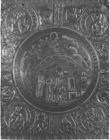 Reliekschrijn van Sint Heribertus van Keulen, detail, dak, scènes uit het leven van Heribertus: Heribertus' tocht over de Alpen en intocht in Keulen