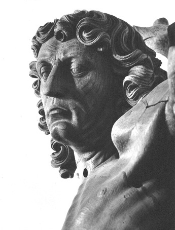 Sint Sebastiaan, detail: hoofd van Sebastiaan