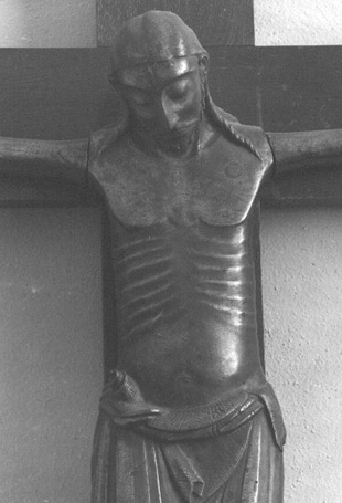 "Werdener Kruzifixus", Christus aan het kruis, detail: torso
