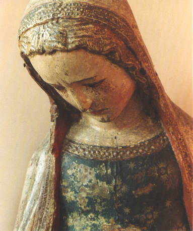Maria van een Piëta, detail: hoofd van Maria