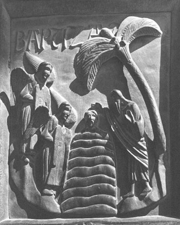Deuren van St Ranieri met 24 panelen met scènes uit het Leven van Christus, detail: de Doop van Christus