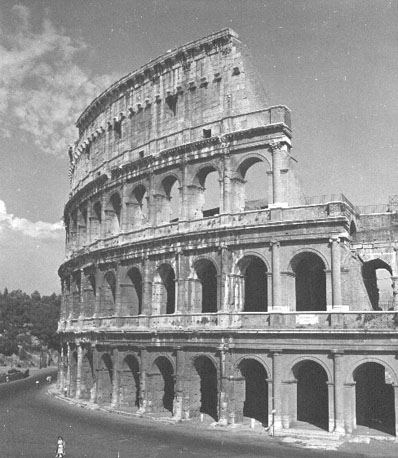 Zicht op het Colosseum