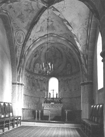 Interieur vanuit het westen, fresco's in apsis
