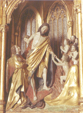 Christus, afdalend in het voorgeborchte der hel (deel van passieretabel)