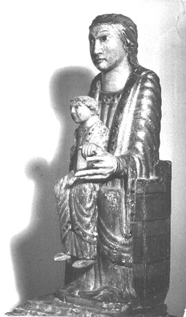 Maria tronend, Christuskind rechtop zittend op haar schoot (Sedes Sapientiae)