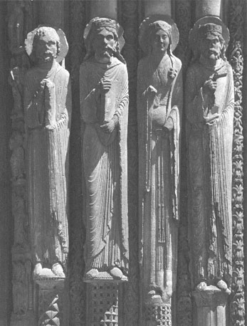 Westfacade, Portail Royal, midden- portaal, rechter portaalwang: figuren uit het Oude Testament