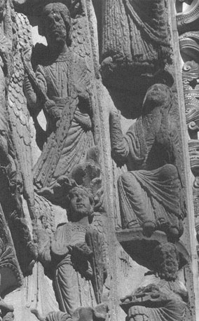 Westfacade, Portail Royal, rechter portaal: figuren in archivolten (rechtsonder: Ptolemaues; rechtsboven: 'Astronomia')