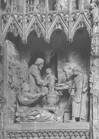 Koorafsluiting, detail: besnijdenis van het Christuskind