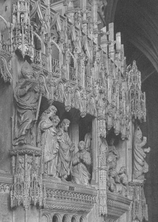 Koorafsluiting, detail: Kaänitische vrouw vraagt Christus haar dochter te genezen