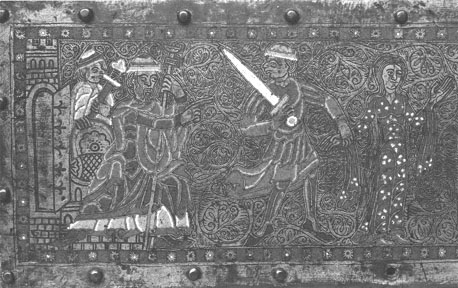 Reliekschrijn met scènes uit het leven van de heilige Valeria, detail: veroordeling van Valeria