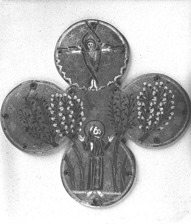 Plaatje / reliekhouder (vierlobbig): stigmatisatie van sint Franciscus