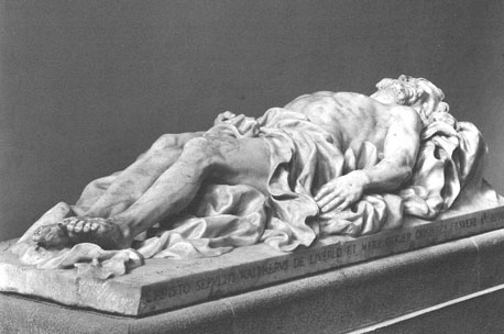 Beeld: liggende dode Christus