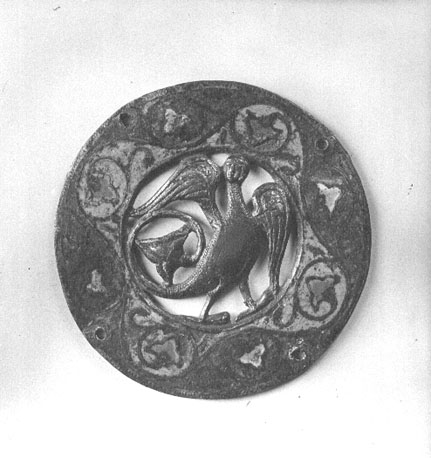 Médaillon, mythische vogel met vrouwenhoofd (sirene)