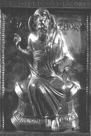 Reliekschrijn van Sint Heribertus van Keulen, detail: tronende apostel Bartholomeüs
