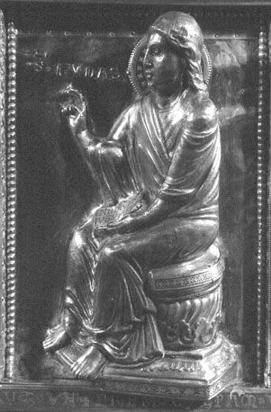 Reliekschrijn van Sint Heribertus van Keulen, detail: tronende apostel Judas Thaddeüs