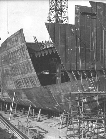Schip in aanbouw