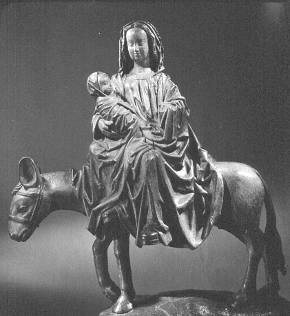 Vlucht naar Egypte: Maria met Christuskind, op een ezel