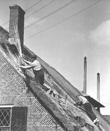 Dakdekkers aan het werk