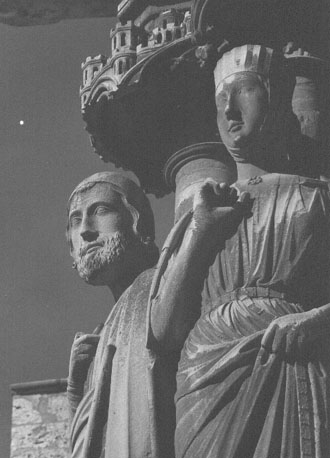 Portiek voor noorderportaal, detail: twee figuren uit het Oude Testament