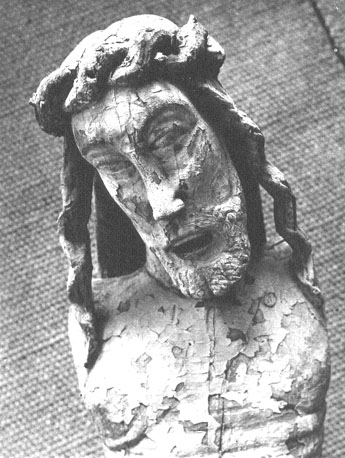Gekruisigde Christus, detail: hoofd van Christus