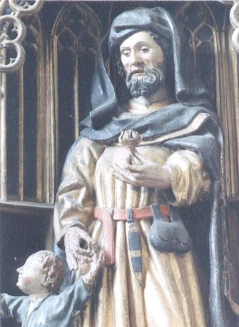 Retabel, detail: sint Jozef met het Christuskind