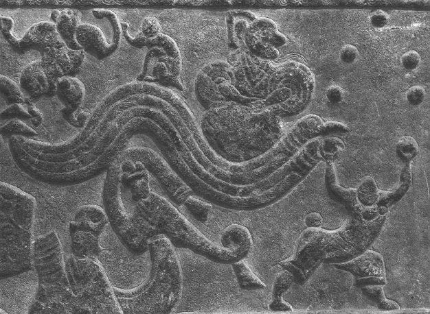 Reliëf op grafsteen, detail