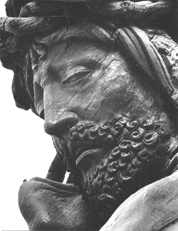 Christus wachtend op zijn kruisiging, 'Christus op de koude steen', detail: hoofd van Christus