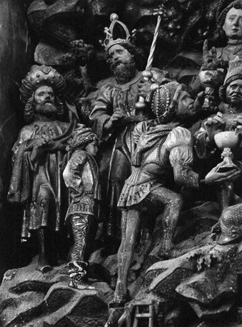 Sint Joris altaar, linker zone, detail: bereiding van gifbeker