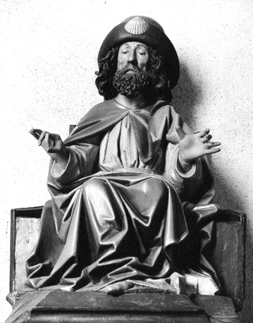 Sint Jacobus Maior, gezeten op troon