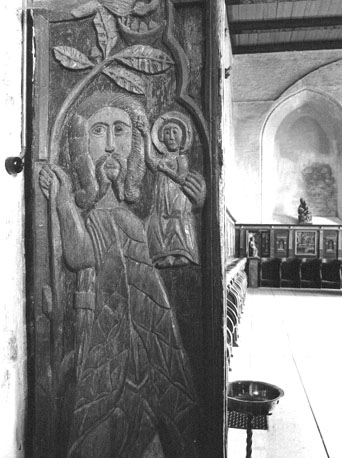 Nonnengalerij, wang van koorgestoelte: sint Christoforus