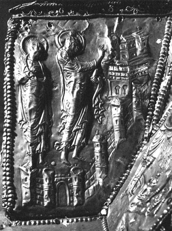 Arnulf-ciborium, detail: Christus treurt over Jeruzalem en zijn toekomstige vernietiging