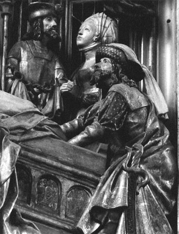 Passieretabel: Christus' graflegging (detail)