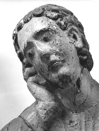 Johannes aan de voet van het kruis (Passie van Christus), detail: hoofd van Johannes