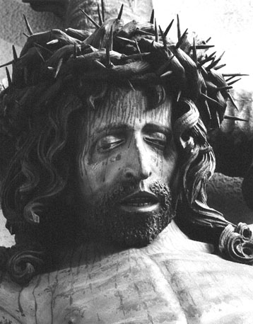 Gekruisigde Christus, genoemd Misericors Salvator, hoofd van Christus