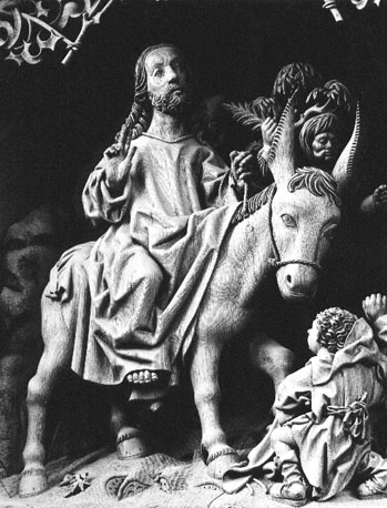 Hoofdaltaar, predella: Intocht van Christus in Jeruzalem