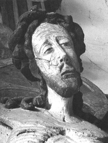 Christus aan het kruis, detail: hoofd van Christus