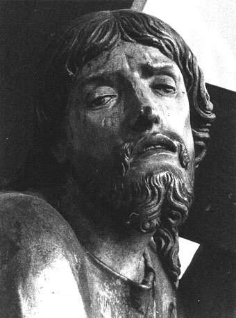 Christus draagt zijn kruis, detail: Hoofd van Christus