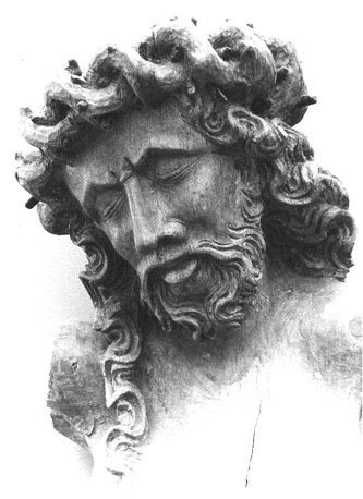 Hoofd van christus met doornenkroon