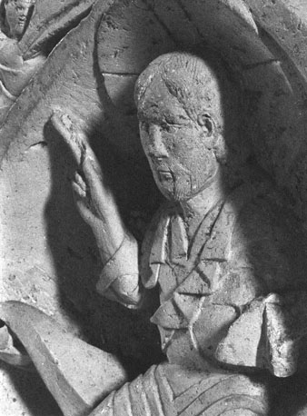 Altaar, voorzijde, detail: 'Majestas Domini': tronende Christus in mandorla (vergezeld door de vier symbolen van de evangelisten)