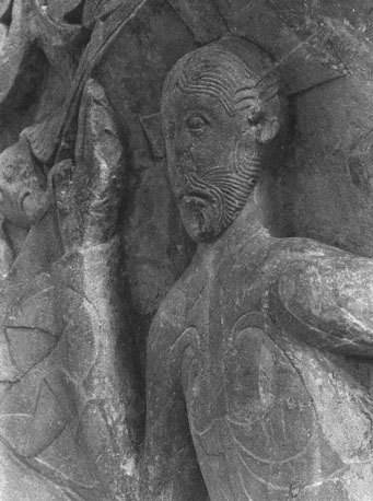 'Majestas Domini': tronende Christus in achthoekige mandorla, omgeven door vier hoofden met vleugels (detail)