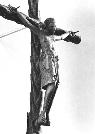 Christus aan een 'boomkruis'