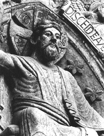 Westportaal, timpaan: Laatste Oordeel, detail: Christus als rechter