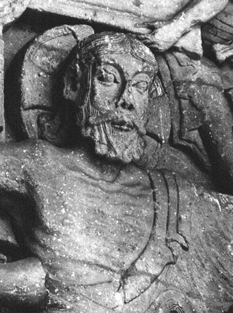 Zuidportaal, timpaan: Laatste Oordeel, detail: bovenlichaam van Christus