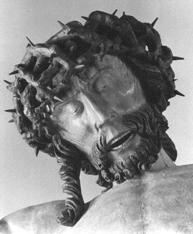 Christus aan het kruis, detail: hoofd van Christus