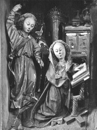 Detail van altaar: annunciatie