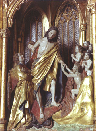 Christus, afdalend in het voorgeborchte der hel (deel van passieretabel)